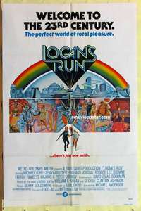 b512 LOGAN'S RUN one-sheet movie poster '76 Michael York, Jenny Agutter