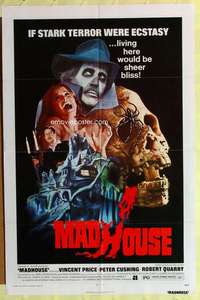 b527 MADHOUSE one-sheet movie poster '74 Vincent Price, Peter Cushing