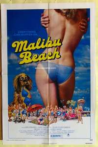 b532 MALIBU BEACH one-sheet movie poster '78 sexy half-clad swimmer image!