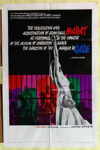 b540 MARAT/SADE one-sheet movie poster '67 Patrick Magee, Ian Richardson