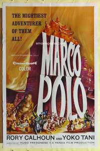 b542 MARCO POLO one-sheet movie poster '62 Rory Calhoun, Yoko Tani