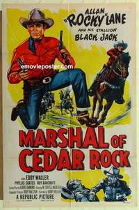 b554 MARSHAL OF CEDAR ROCK one-sheet movie poster '53 Allan Rocky Lane