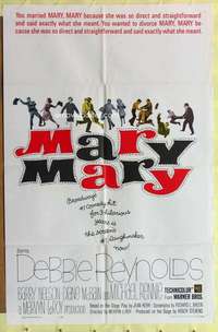 b556 MARY MARY one-sheet movie poster '63 Debbie Reynolds, Michael Rennie