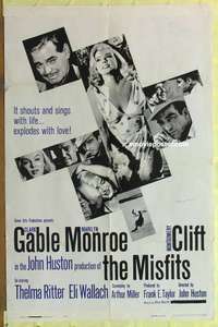 b005 MISFITS one-sheet movie poster '61 Clark Gable, Marilyn Monroe, Clift