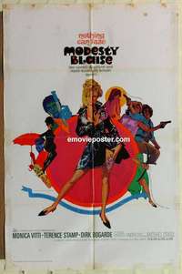 b571 MODESTY BLAISE one-sheet movie poster '66 Monica Vitti, Bob Peak art!