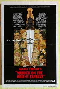 b586 MURDER ON THE ORIENT EXPRESS one-sheet movie poster '74 Amsel art!