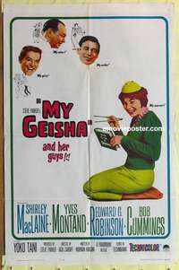 b590 MY GEISHA one-sheet movie poster '62 Shirley MacLaine, Yves Montand