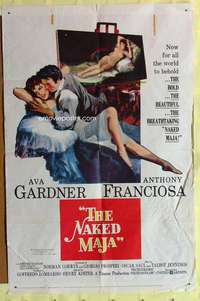 b601 NAKED MAJA one-sheet movie poster '59 Ava Gardner, Tony Franciosa