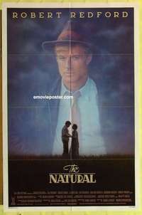 b605 NATURAL one-sheet movie poster '84 Robert Redford, baseball!