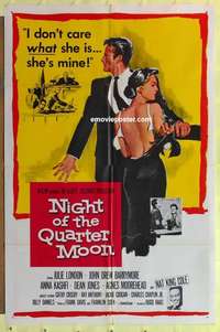 b618 NIGHT OF THE QUARTER MOON one-sheet movie poster '59 Julie London