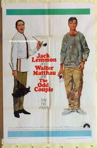 b628 ODD COUPLE one-sheet movie poster '68 Walter Matthau, Jack Lemmon