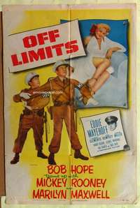 b630 OFF LIMITS one-sheet movie poster '53 Bob Hope, Marilyn Maxwell