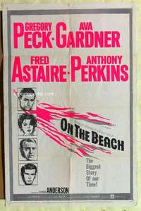 b632 ON THE BEACH one-sheet movie poster '59 Greg Peck, Ava Gardner