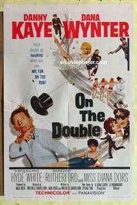 b633 ON THE DOUBLE one-sheet movie poster '61 Danny Kaye, Dana Wynter