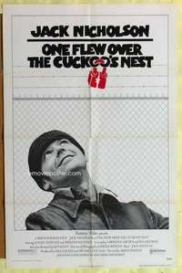 b635 ONE FLEW OVER THE CUCKOO'S NEST one-sheet movie poster '75 Nicholson