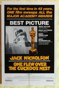 b634 ONE FLEW OVER THE CUCKOO'S NEST one-sheet movie poster '75 awards!