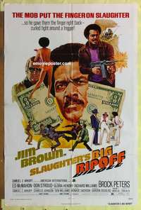 b780 SLAUGHTER'S BIG RIPOFF one-sheet movie poster '73 mean Jim Brown!