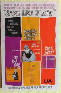 b004 SOME LIKE IT HOT one-sheet movie poster '59 soundtrack poster!