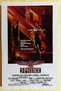 b801 SPHINX one-sheet movie poster '81 Frank Langella, Bob Peak artwork!