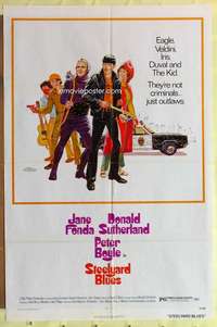 b819 STEELYARD BLUES #1 one-sheet movie poster '72 Jane Fonda, Sutherland