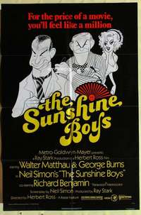 b837 SUNSHINE BOYS one-sheet movie poster '75 Al Hirschfeld artwork!
