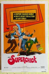 b842 SUPERCHICK one-sheet movie poster '73 sexy & ready for action!