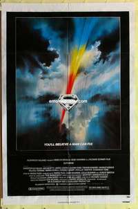 b844 SUPERMAN one-sheet movie poster '78 rare Bob Peak shield style art!