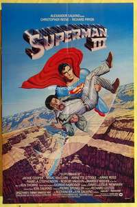b847 SUPERMAN 3 one-sheet movie poster '83 Chris Reeve, Richard Pryor