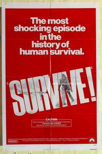 b852 SURVIVE one-sheet movie poster '76 Rene Cardona, cannibalism!