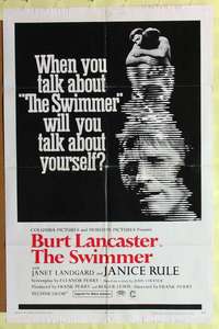 b858 SWIMMER one-sheet movie poster '68 Burt Lancaster, Frank Perry