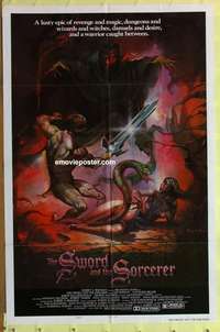 b860 SWORD & THE SORCERER style B one-sheet movie poster '82 fantasy art!
