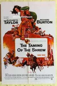 b864 TAMING OF THE SHREW one-sheet movie poster '67 Liz Taylor, Burton