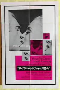b881 THOMAS CROWN AFFAIR one-sheet movie poster '68 Steve McQueen, Dunaway