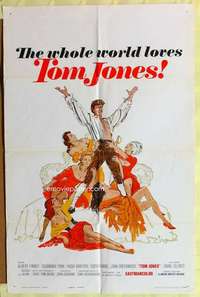 b896 TOM JONES int'l one-sheet movie poster '63 Albert Finney, Edith Evans