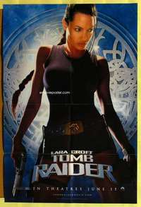 b472 LARA CROFT TOMB RAIDER teaser one-sheet movie poster '01 Angelina Jolie