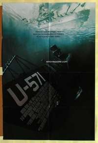 b909 U-571 DS one-sheet movie poster '00 McConaughey, cool submarine!