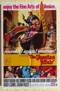 b920 VENETIAN AFFAIR one-sheet movie poster '67 Robert Vaughn, Karloff