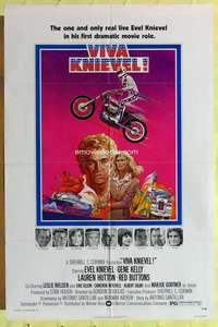 b932 VIVA KNIEVEL one-sheet movie poster '77 best motorcycle daredevil!
