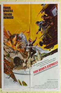 b935 VON RYAN'S EXPRESS one-sheet movie poster '65 completely different art!