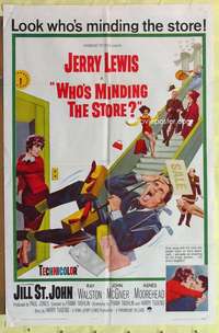 b961 WHO'S MINDING THE STORE one-sheet movie poster '63 Jerry Lewis