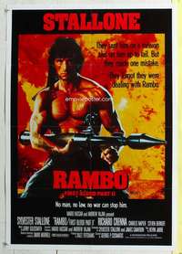c019 RAMBO FIRST BLOOD 2 Australian one-sheet movie poster '85 Sylvester Stallone