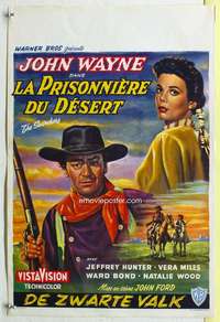 c095 SEARCHERS Belgian movie poster '56 John Wayne, John Ford