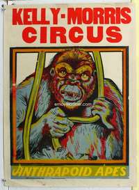 c003 KELLY-MORRIS CIRCUS circus poster '30s cool ape!