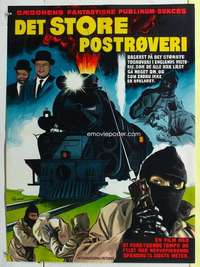 c063 GREAT TRAIN ROBBERY Danish movie poster '67 K. Wenzel art!