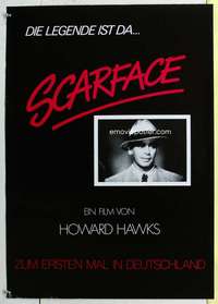 c588 SCARFACE teaser German movie poster '80s Howard Hawks, Paul Muni
