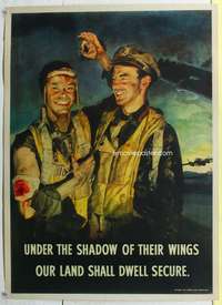 c002 UNDER THE SHADOW OF THEIR WINGS war poster '44 WWII