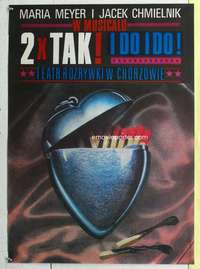 c259 2XTAK I DO I DO Polish 26x38 movie poster '89 great Szaybo matches art!