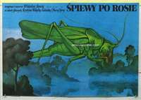 c299 SONGS OVER DEW Polish 26x38 movie poster '82 Walkuski grasshopper art!
