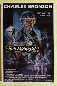 d047 10 TO MIDNIGHT one-sheet movie poster '83 detective Charles Bronson!