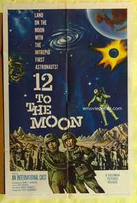 d049 12 TO THE MOON one-sheet movie poster '60 Tom Conway, Tony Dexter
